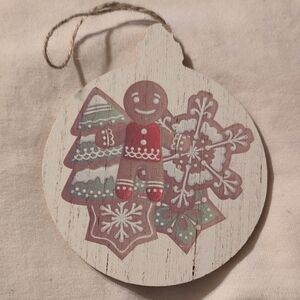 Festive Gingerbread Ornament - Red and Green